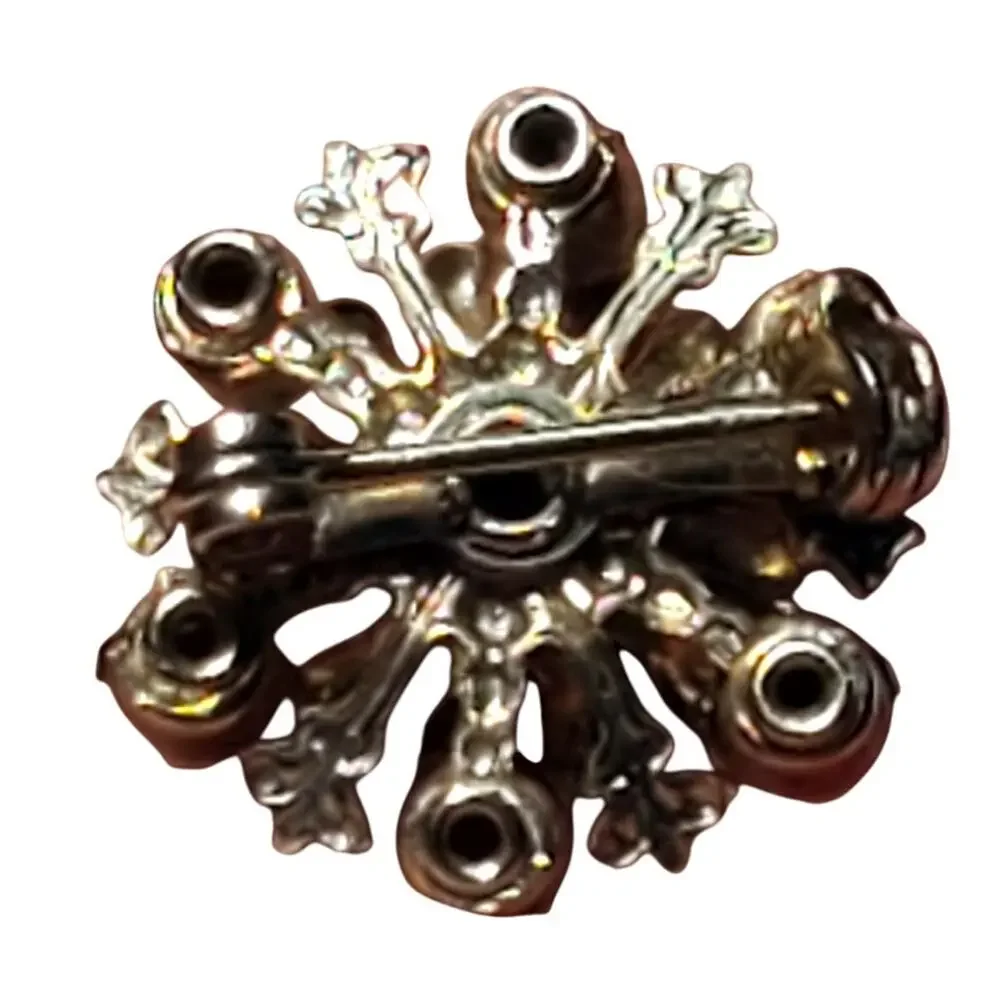 Starburst Scatter Brooch Purple Rhinestones Gold Tone Riveted Back 1/2